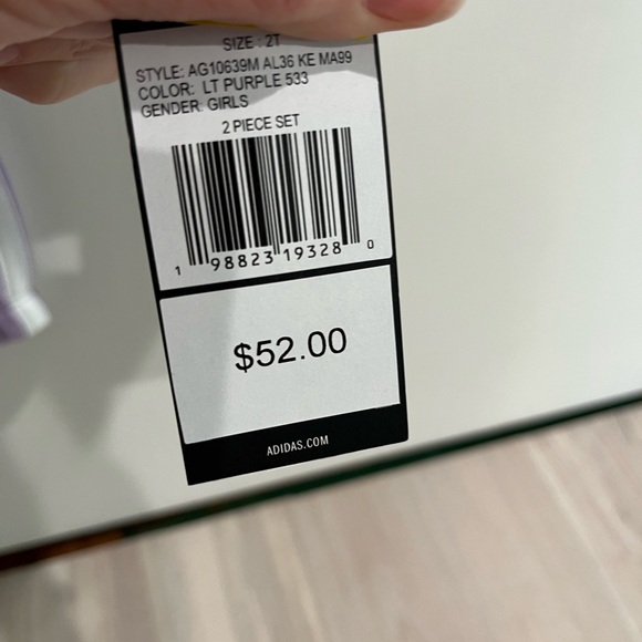 NWT Adidas Toddler Girls 2-Piece Flutter Sleeve Pullover & Joggers Set Size 2T - Picture 10 of 10